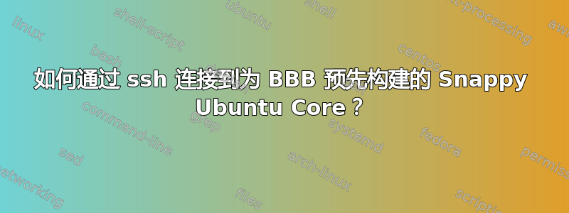 如何通过 ssh 连接到为 BBB 预先构建的 Snappy Ubuntu Core？