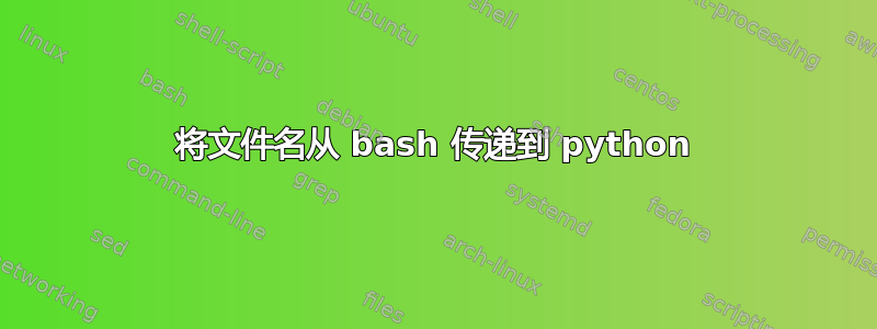 将文件名从 bash 传递到 python