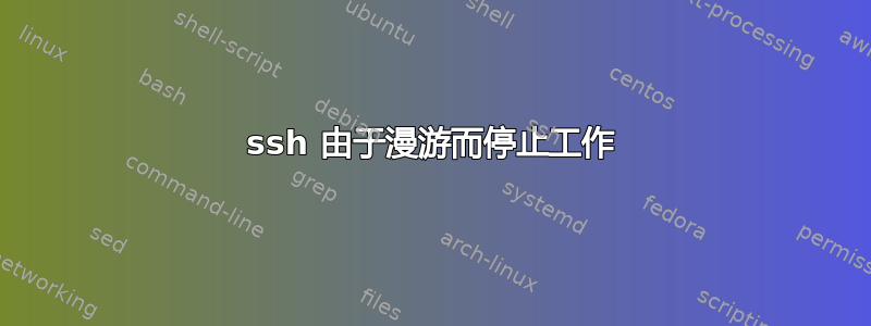 ssh 由于漫游而停止工作