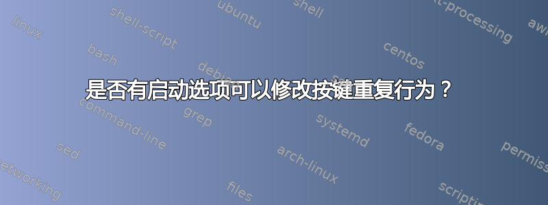 是否有启动选项可以修改按键重复行为？