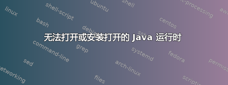 无法打开或安装打开的 Java 运行时