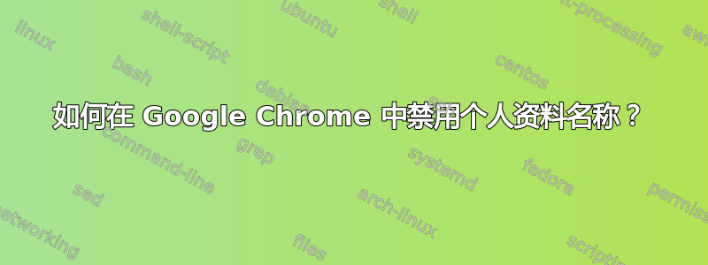 如何在 Google Chrome 中禁用个人资料名称？