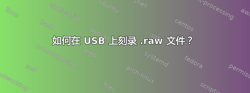 如何在 USB 上刻录 .raw 文件？