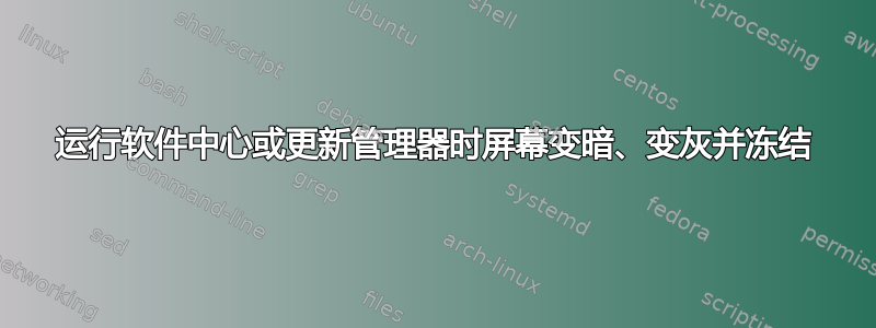 运行软件中心或更新管理器时屏幕变暗、变灰并冻结