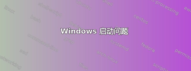 Windows 启动问题