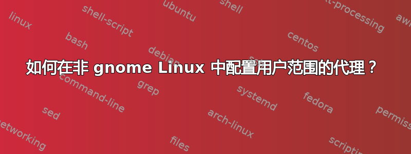 如何在非 gnome Linux 中配置用户范围的代理？