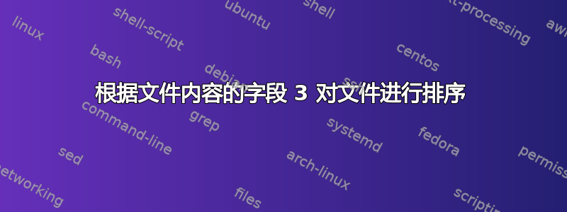 根据文件内容的字段 3 对文件进行排序