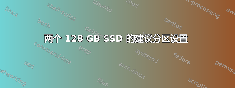 两个 128 GB SSD 的建议分区设置