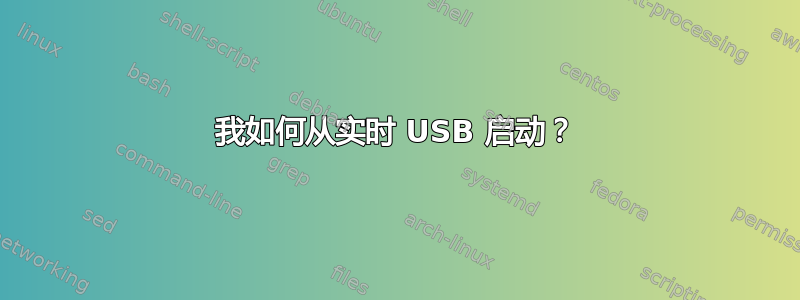 我如何从实时 USB 启动？