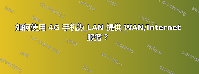 如何使用 4G 手机为 LAN 提供 WAN/Internet 服务？