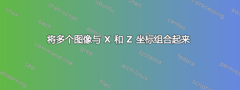 将多个图像与 X 和 Z 坐标组合起来