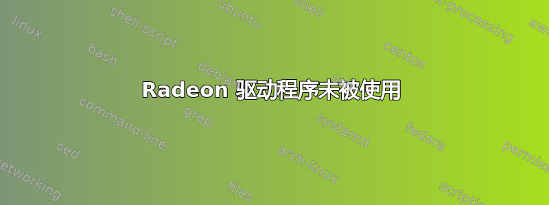 Radeon 驱动程序未被使用