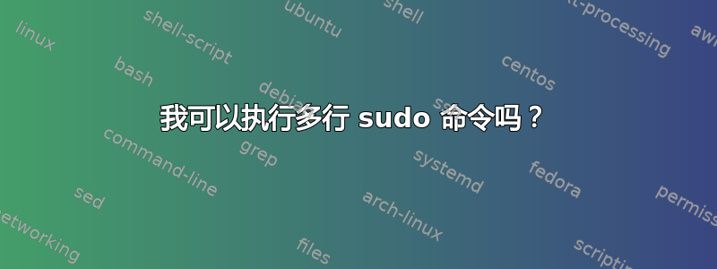 我可以执行多行 sudo 命令吗？