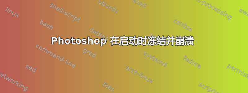 Photoshop 在启动时冻结并崩溃