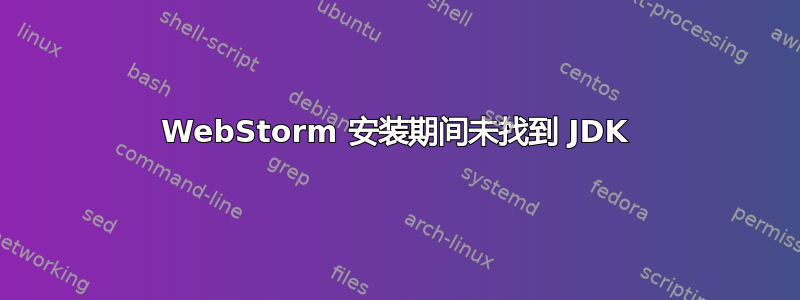 WebStorm 安装期间未找到 JDK