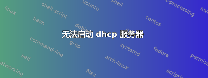 无法启动 dhcp 服务器