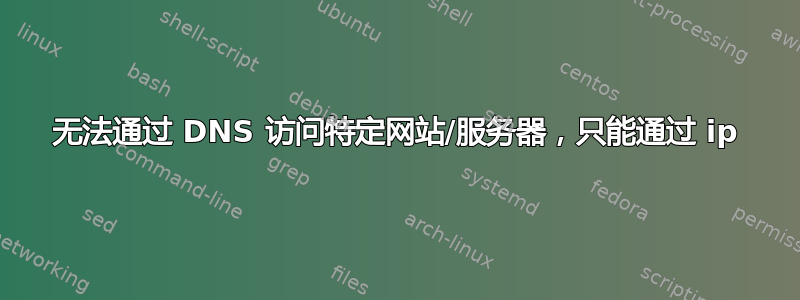 无法通过 DNS 访问特定网站/服务器，只能通过 ip