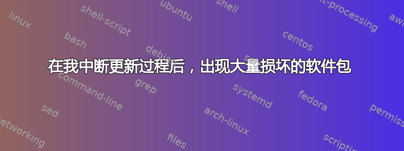 在我中断更新过程后，出现大量损坏的软件包