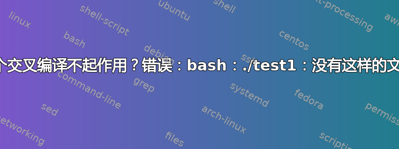 为什么单个交叉编译不起作用？错误：bash：./test1：没有这样的文件或目录