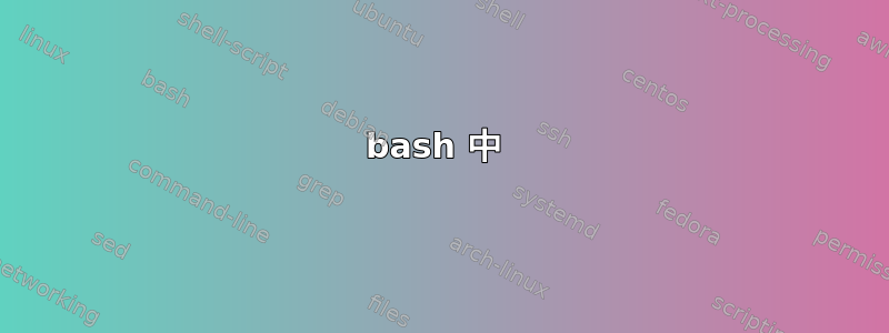 bash 中 