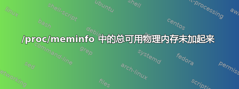 /proc/meminfo 中的总可用物理内存未加起来