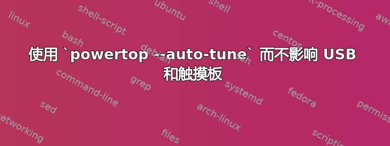 使用 `powertop --auto-tune` 而不影响 USB 和触摸板