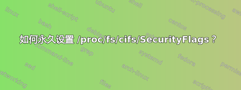 如何永久设置 /proc/fs/cifs/SecurityFlags？