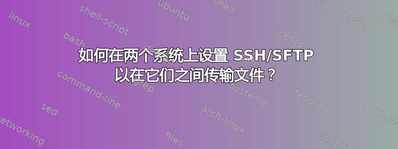 如何在两个系统上设置 SSH/SFTP 以在它们之间传输文件？