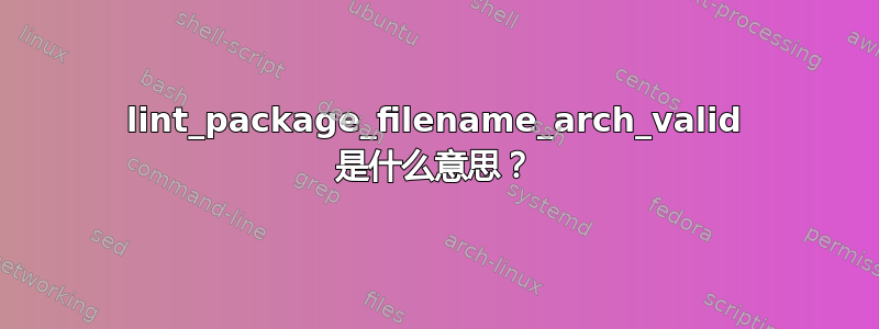 lint_package_filename_arch_valid 是什么意思？