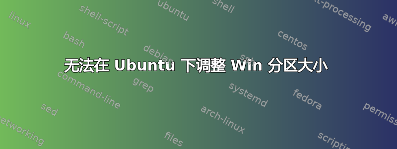 无法在 Ubuntu 下调整 Win 分区大小