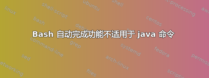 Bash 自动完成功能不适用于 java 命令