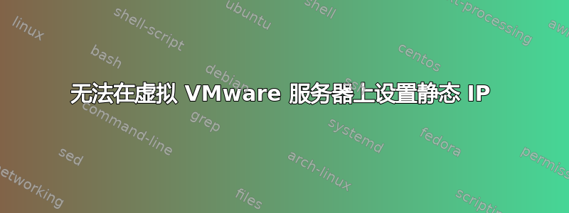 无法在虚拟 VMware 服务器上设置静态 IP