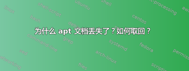 为什么 apt 文档丢失了？如何取回？