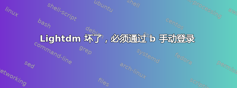 Lightdm 坏了，必须通过 b 手动登录