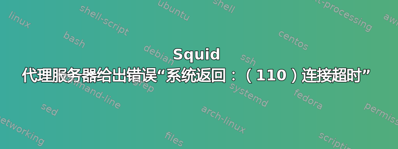 Squid 代理服务器给出错误“系统返回：（110）连接超时”