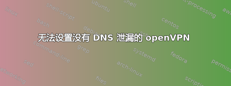 无法设置没有 DNS 泄漏的 openVPN