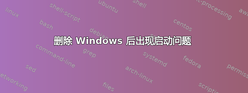 删除 Windows 后出现启动问题