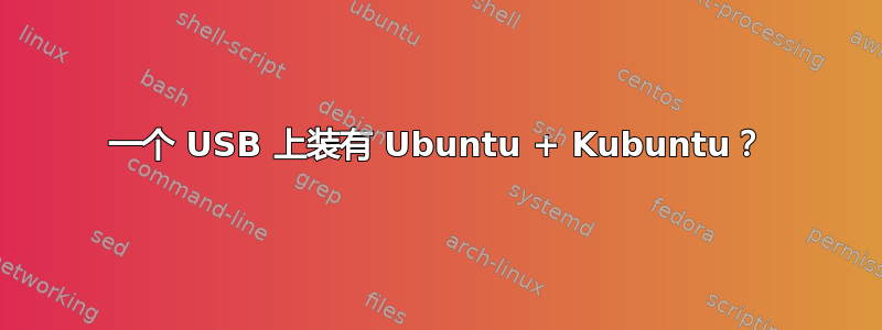 一个 USB 上装有 Ubuntu + Kubuntu？