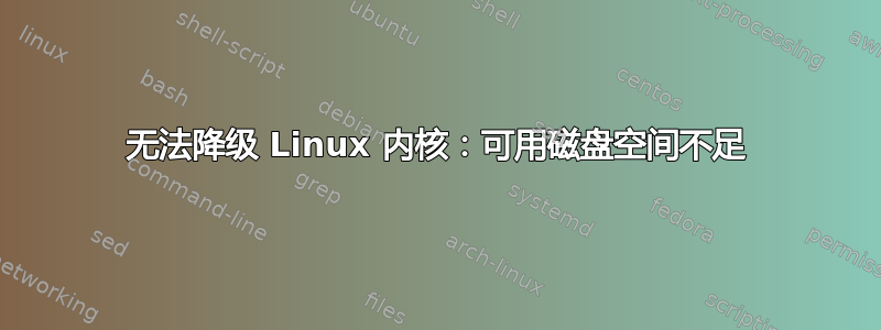 无法降级 Linux 内核：可用磁盘空间不足