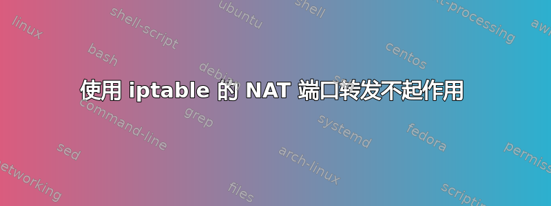 使用 iptable 的 NAT 端口转发不起作用