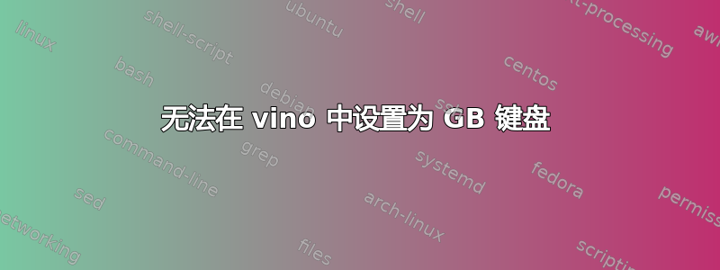 无法在 vino 中设置为 GB 键盘