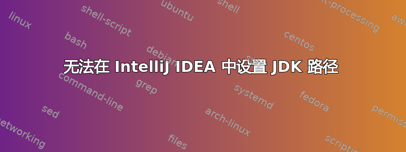 无法在 IntelliJ IDEA 中设置 JDK 路径