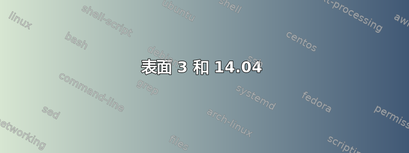 表面 3 和 14.04