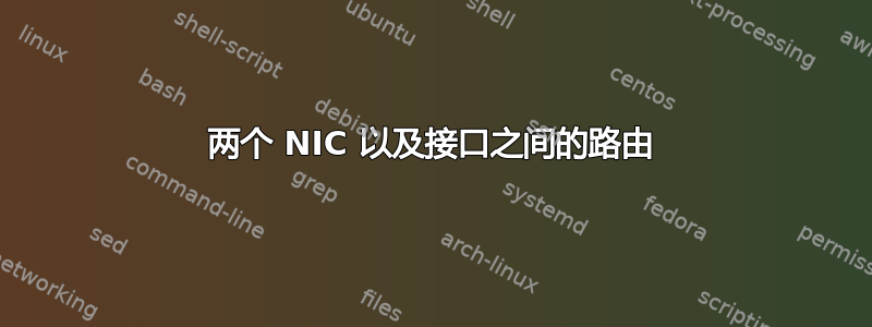 两个 NIC 以及接口之间的路由