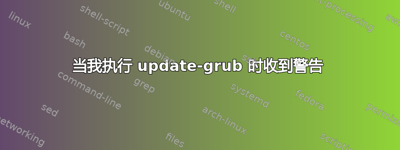 当我执行 update-grub 时收到警告