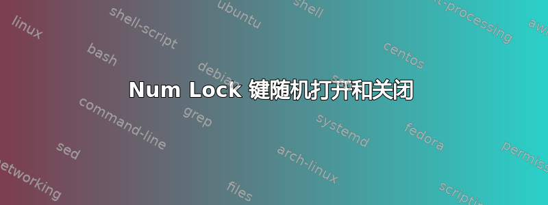 Num Lock 键随机打开和关闭