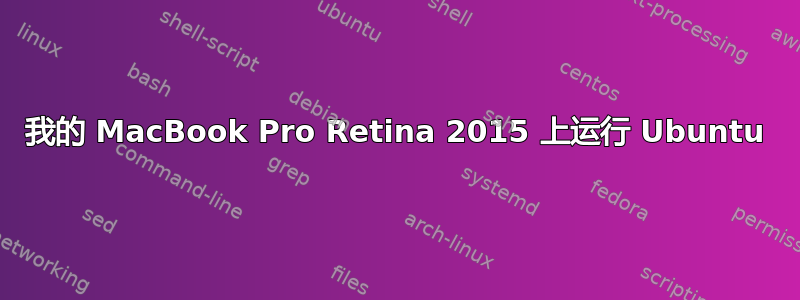 我的 MacBook Pro Retina 2015 上运行 Ubuntu