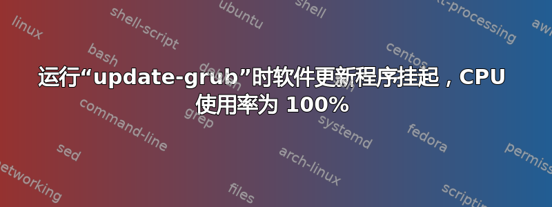 运行“update-grub”时软件更新程序挂起，CPU 使用率为 100%