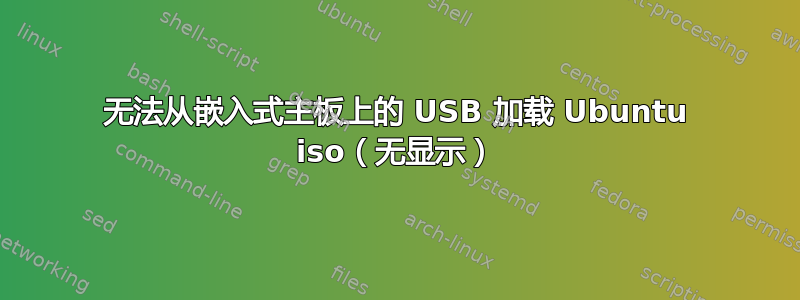 无法从嵌入式主板上的 USB 加载 Ubuntu iso（无显示）