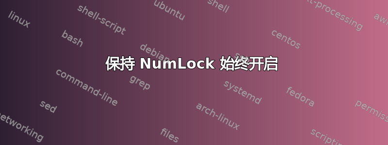 保持 NumLock 始终开启